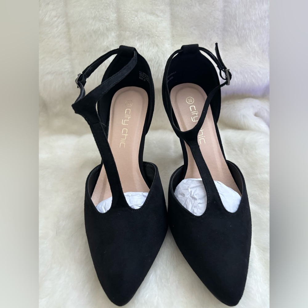 Size 8 Black Stephania 3” Heels - Picture 3 of 7